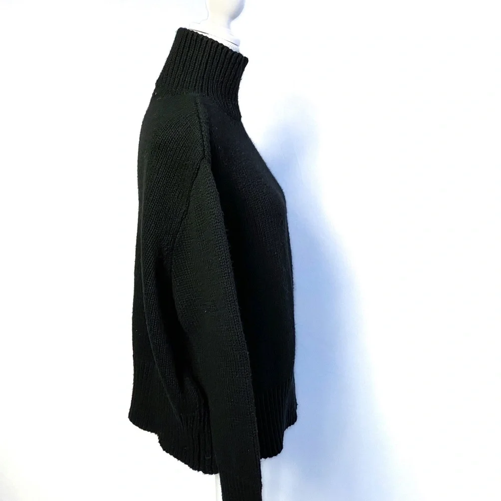 Zara knit small black mock  neck button sweater - Picture 12 of 16